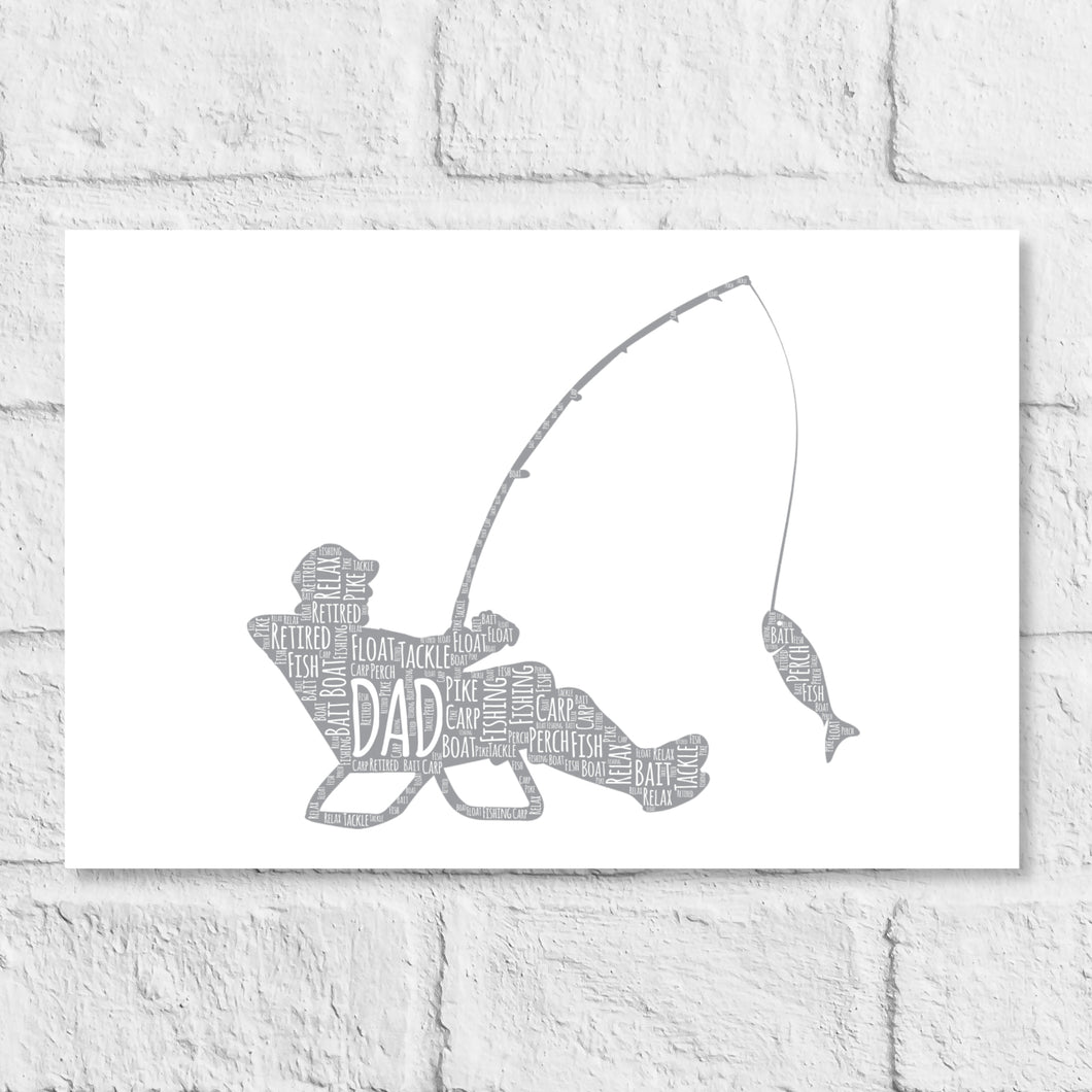 Personalised Fishing Gift word art