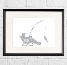 Load image into Gallery viewer, Grandad Fishing present idea with word art
