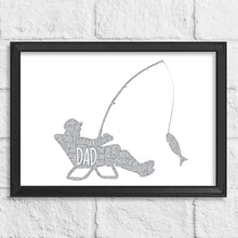 Load image into Gallery viewer, Gift idea for fathers day fishing word art
