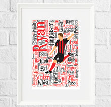 Load image into Gallery viewer, Football word art word cloud gift print
