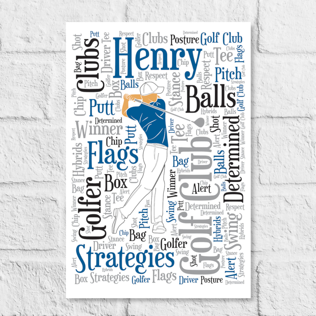 Personalised Golf Gift Print