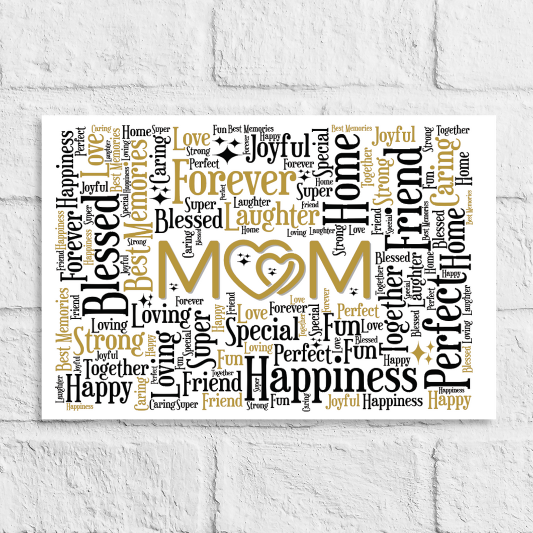 Personalised Mum Family Names Gift Print