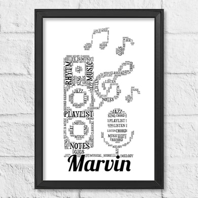 Microphone word art gift idea by Stunrosie Gifts