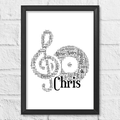 Personalised Music lovers gift print