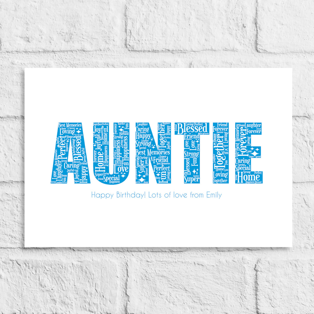 Personalised Auntie Gift Print