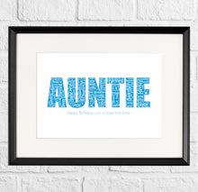 Load image into Gallery viewer, Personalised Auntie Gift Print
