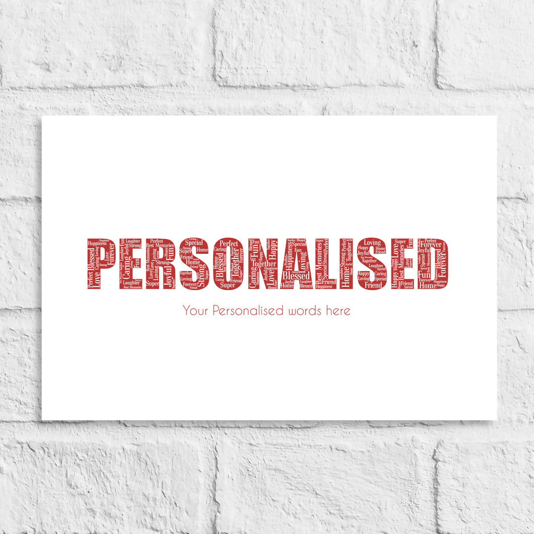 Personalised Custom Word Gift Print