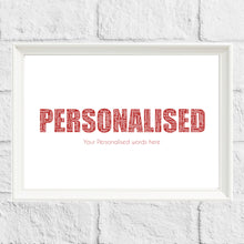 Load image into Gallery viewer, Personalised Custom Word Gift Print
