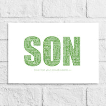 Load image into Gallery viewer, Word cloud Son gift print
