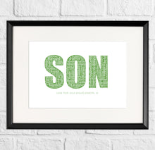 Load image into Gallery viewer, Personalised Son word art by Stunrosie Gifts
