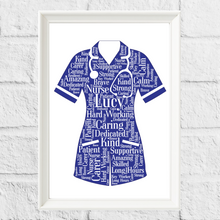 Load image into Gallery viewer, Personlaised Nurse word art gift idea
