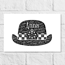 Load image into Gallery viewer, Female police hat word art by Stunrosie Gifts
