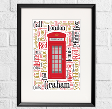 Load image into Gallery viewer, Retro Telephone Box Gift Print by Stunrosie Gifts
