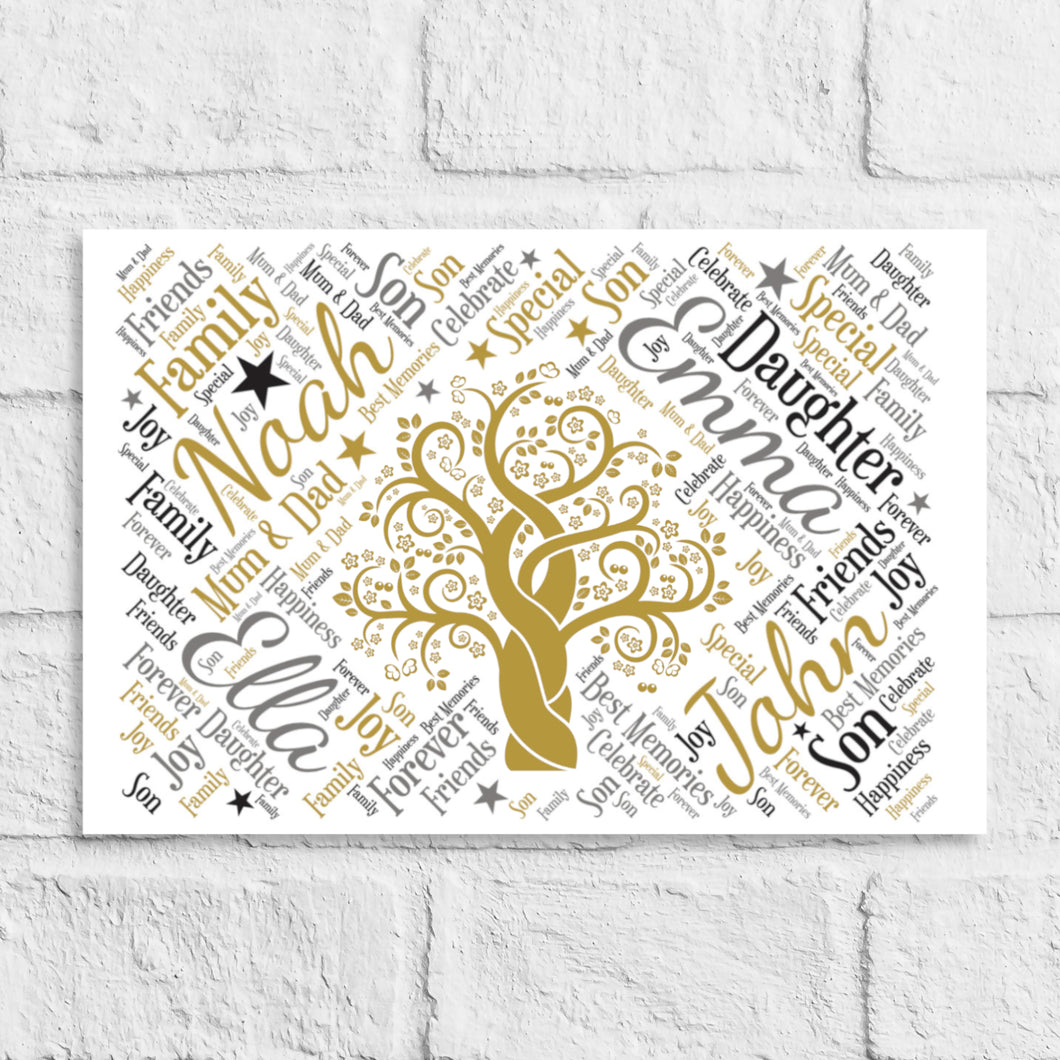 Personalised Family Tree Gift Print