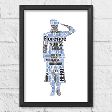 Load image into Gallery viewer, Female Navy officer word art gift idea
