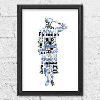 Female Navy officer word art gift idea