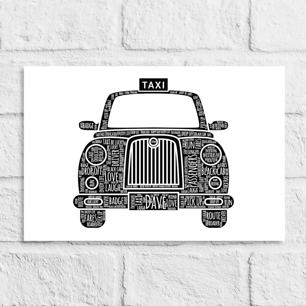 London Black Taxi print by Stunrosie Gifts