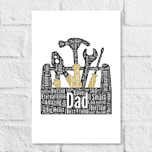 Load image into Gallery viewer, Toolbox word art gift print 
