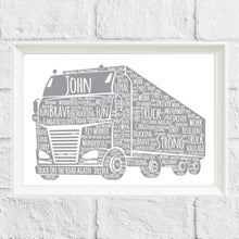 Load image into Gallery viewer, Personalised Lorry Truck Driver Word Art Gift
