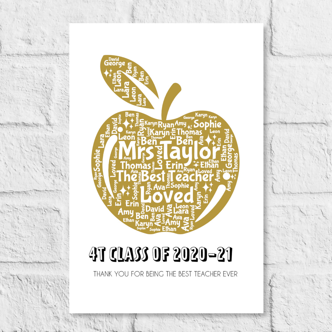 Personalised Apple Teacher Thank You Gift