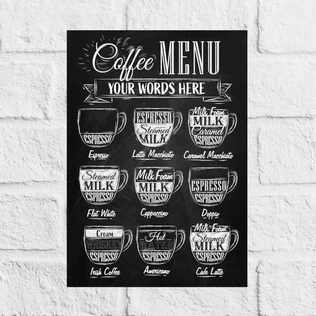 NEW - Personalised Coffee Menu